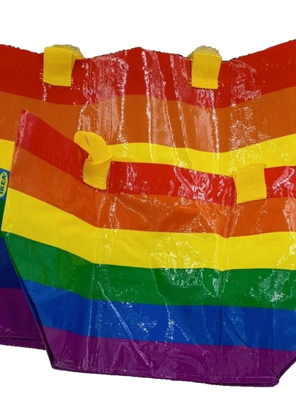 Set of 2 IKEA Storstomma Rainbow Pride Shopping Bags 1 Large 19Gal, 1 Small 3Gal